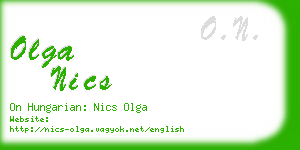 olga nics business card